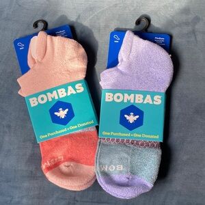 Bombas  NWT x2 Peach and Lavender Ankle Socks Duo size medium